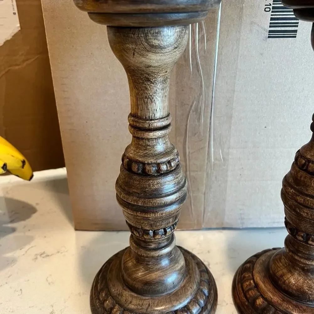 Pillar Candle Holder Pair